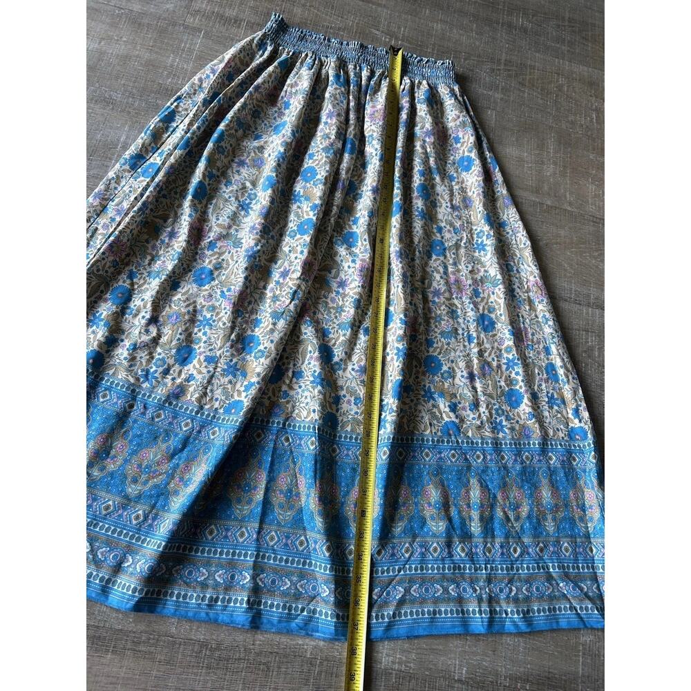 Natural Life Maxi Skirt Womens Sz Large Floral Long Cottage Boho Artsy Smocked - Picture 7 of 11